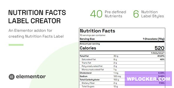 Nutrition Facts Label Creator (Elementor addon) v1.0