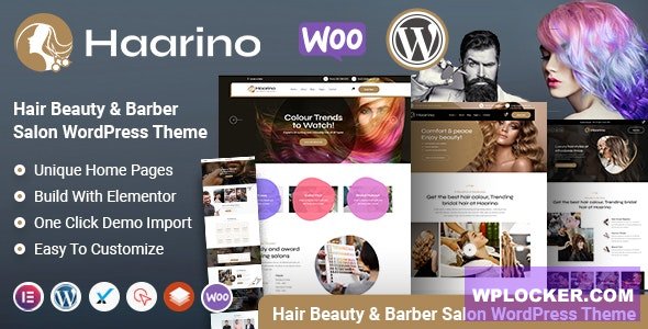 Haarino v1.2 - Hair Beauty Makeup Salon & Barber Shop WordPress Theme
