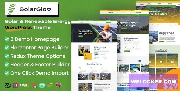 Solarglow v1.1.0 - Solar & Renewable Energy WordPress Theme