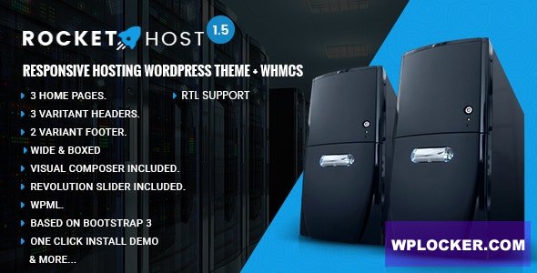 RocketHost v1.1.2 - Responsive Hosting WordPress Theme + WHMCS