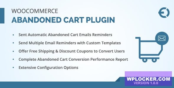WooCommerce Abandoned Cart Email Plugin, Recover Abandoned Carts v1.0.3