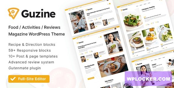 Guzine v1.2.1 - Adsense Ready Magazine WordPress Theme for Food Blogging