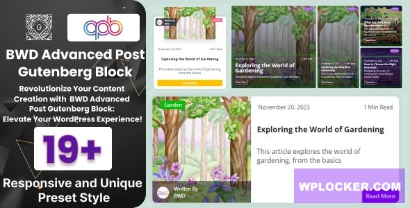 BWD Advanced Blog Post Block Plugin For Gutenberg v1.0