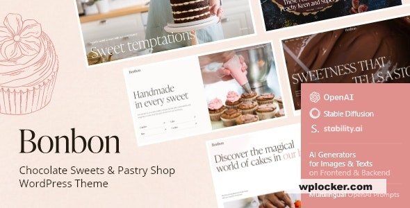 Bonbon v1.0 - Chocolate Sweets & Pastry Shop WordPress Theme + AI