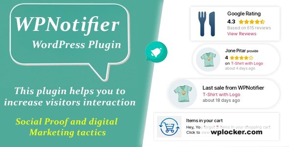 WPNotifier v1.1.0 - Notification WordPress Marketing Plugin For Visitors Attention and Social Proof