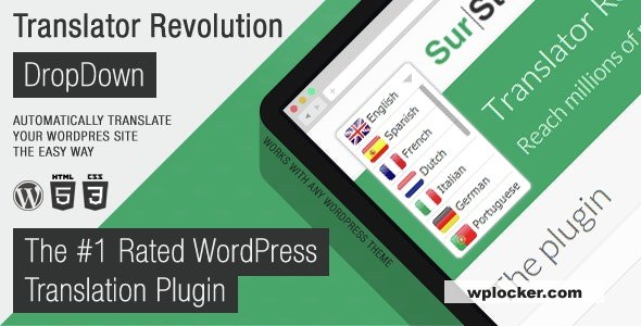 Ajax Translator Revolution v2.2 - DropDown WP Plugin