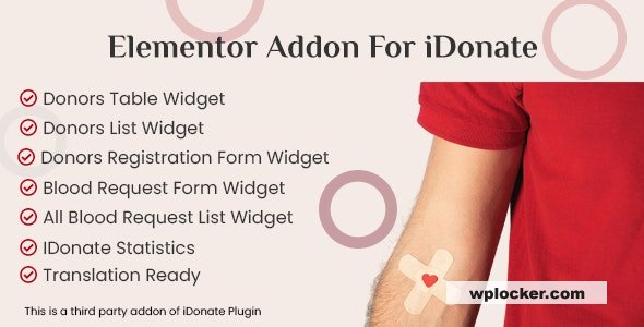 Elementor Addon for IDonatePro v1.0 - Blood Donation, Request And Donor Management