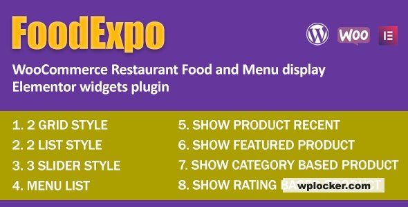 FoodExpo v1.0 - WooCommerce Restaurant Food Menu display Elementor widgets plugin