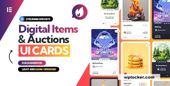 Struninn v1.0.0 - Digital Items and Auctions - UI Cards for Elementor