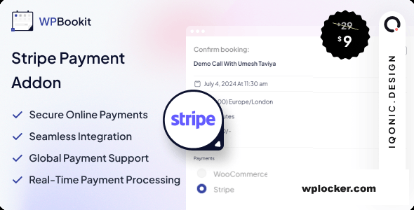 WPBookit - Stripe Payment (Addon) v1.0.1