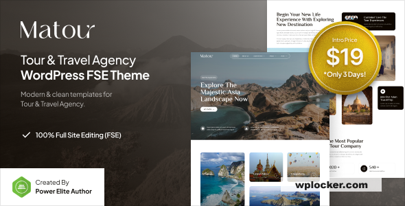 Matour v1.0 – Tour & Travel Agency FSE WordPress Theme