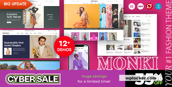 Monki v2.0.3 - Elementor Fashion WooCommerce WordPress Theme
