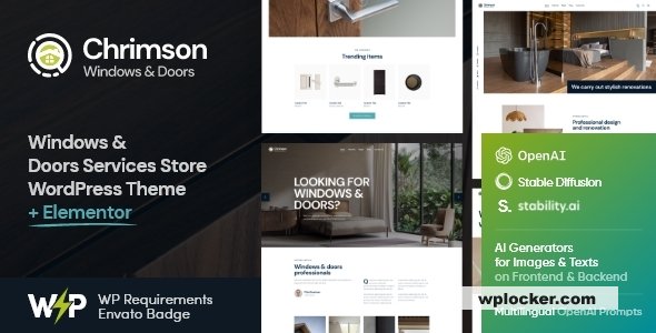 Chrimson v2.2 - Windows & Doors Installation Services Store WordPress Theme + AI