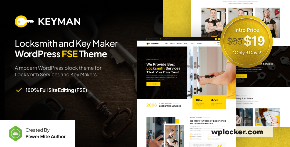 Keyman v1.0.0 – Locksmith & Key Maker Services FSE WordPress Theme