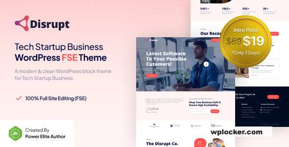 Disrupt v1.0 – Tech Startup Business FSE WordPress Theme