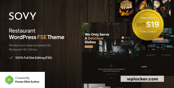 Sovy v1.0.0 – Restaurant FSE WordPress Theme