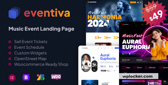 Eventiva v1.1.2 - Music & Bands Events Landing Page WordPress Theme