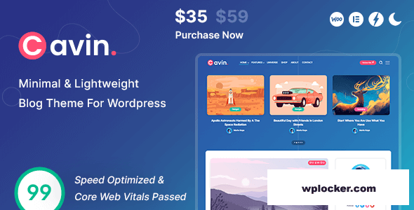 Cavin v1.4.1 - Minimal & Lightweight WordPress Blog Theme