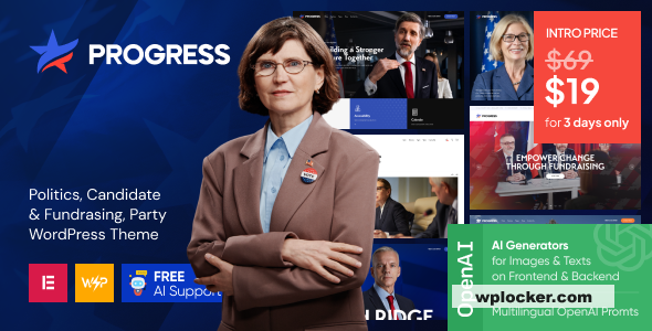 Progress v1.0 - Politics, Candidate & Fundraising WordPress Theme
