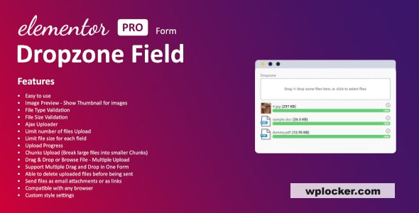 Dropzone Field For Elementor Form v1.0.0