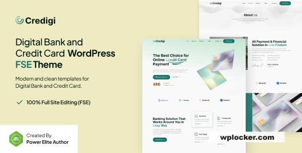 Credigi – Digital Bank & Credit Card FSE WordPress Theme