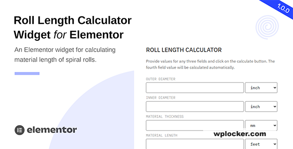 Roll Length Calculator Widget for Elementor v1.0