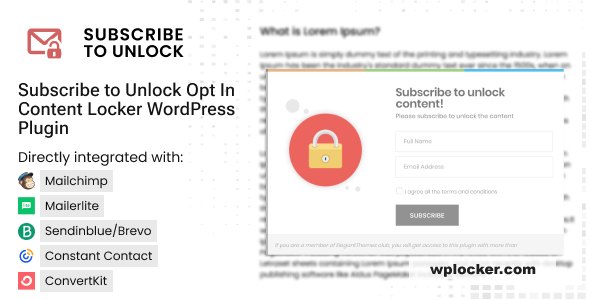 Subscribe to Unlock Opt In Content Locker WordPress Plugin v2.0.8