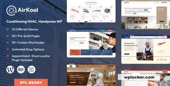Air Kool v1.1.0 - Conditioning HVAC, Handyman WordPress