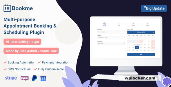Bookme v4.9 - WordPress Appointment Booking Scheduling Plugin