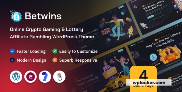 Betwins v1.0.0 - Online Crypto Gaming & Lottery Giveaways Affiliate WordPress Theme