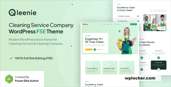 Qleenie v1.0.0 – Cleaning Service Company FSE WordPress Theme