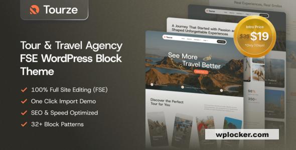 Tourze v1.0 - Tour & Travel Agency Gutenverse FSE WordPress Block Theme