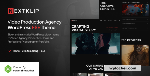 Nextklip v1.0 - Video Production Agency Gutenverse FSE WordPress Block Theme