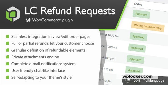 LC Refund Requests v2.1.1 – WooCommerce Refunds Manager
