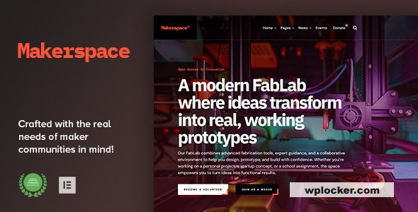 Makerspace v1.0 - FabLab & Community Workshop WordPress Theme
