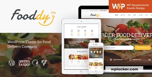Fooddy 24/7 v1.3.12 - Food Delivery Takeout WordPress Theme + Elementor + RTL