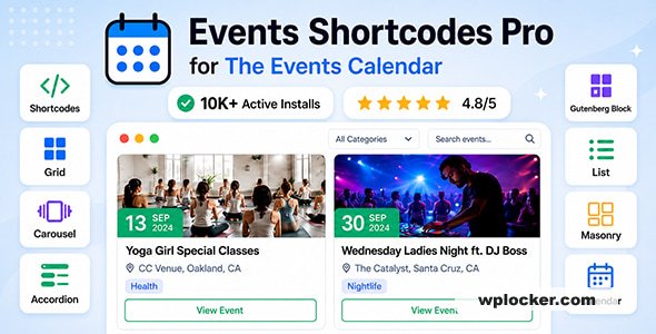Events Shortcodes & Block Pro v4.3.3 - For The Events Calendar